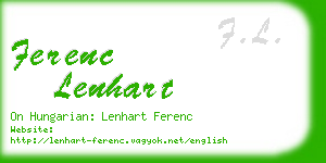 ferenc lenhart business card